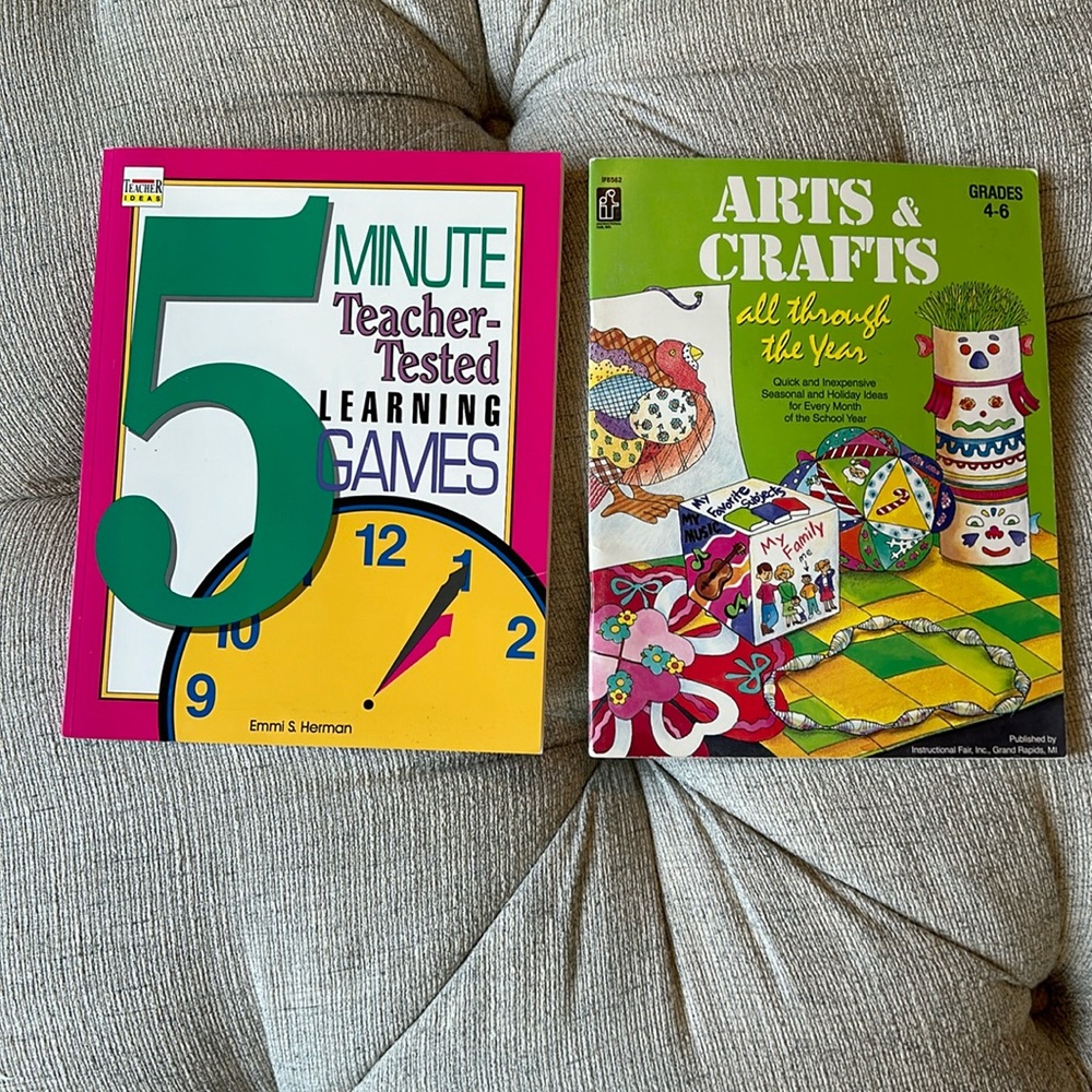 2 Teacher Books. Arts and Crafts and Games